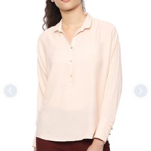 Allen Solly Women Solid Regular Peach Top