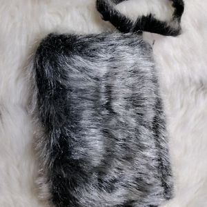 Black Fur Pouch