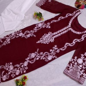 Maroon Pakistani Suit Set