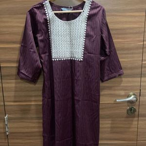 Wine Kurti With Tag