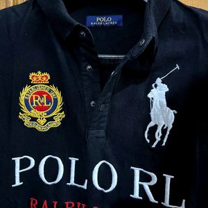 RAPLH LAUREN BLACK POLO TSHIRT