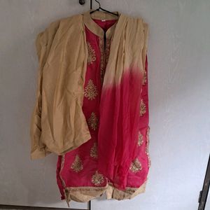 pink chudidar dress