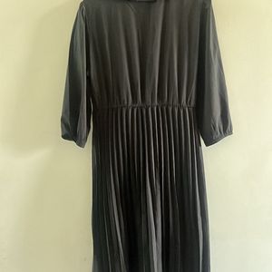 Black Accordian PleastA-line Dress