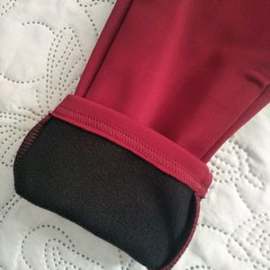 Maroon Pants With Fleece Inside