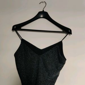 Black Party Crop Top