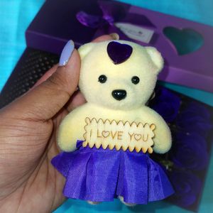 Valentines Day Gift Roses & Teddy Bear-99/-