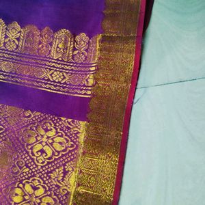 Purple Colour Pure Gadwal Saree