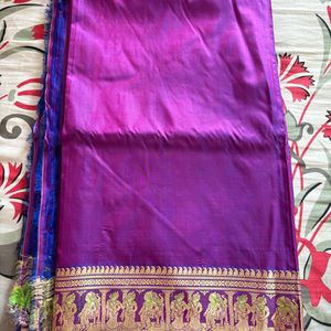 Pure Silk Baluchari Based On Mahabharata