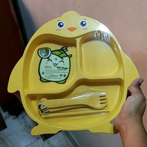 Cartoon Design Bamboo Fiber Feeding Set for Kids