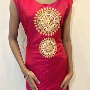 Dark pink straight Kurti for woman