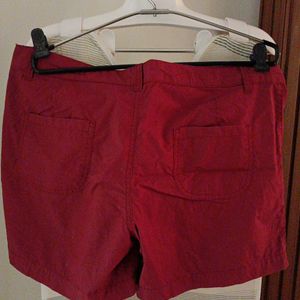 Honey By Pantaloons Maroon Cotton Shorts