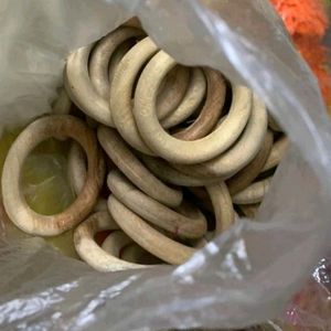 25 Pcs. of Wooden Round Loop Rings for Art & Craft