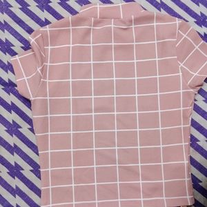 Women Peach Colored Crop Top (Blouse)