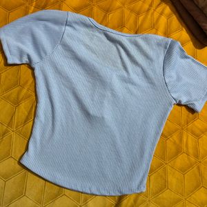 Blue Button Up Short Tshirt