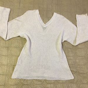 White Knitted Pullover Fits S/M