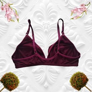 women front open bra Burgundy Cotton XXL