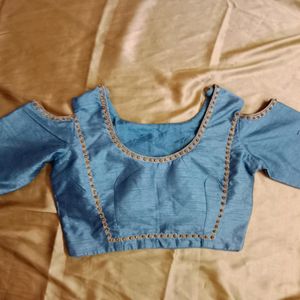 Blue  Zari Work  Blouse