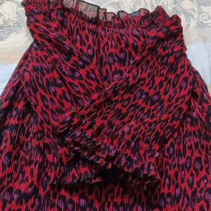 Off Shoulder Red Black Top