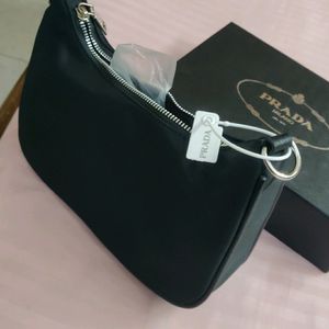 PRADA INSPIRED BLACK POCHETTE WITH  POUCH