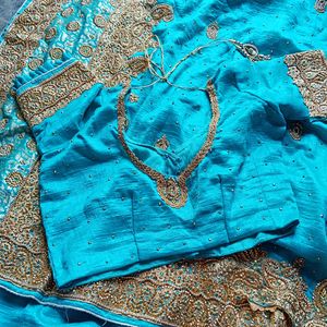 Blue Coloured Partywear Heavy Saree