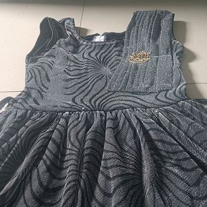 Grey Color Frock For Girls