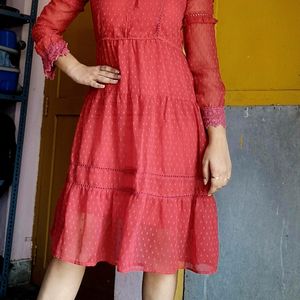 Red Ruffled Dress