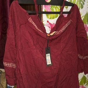 New Maroon Tunic Top