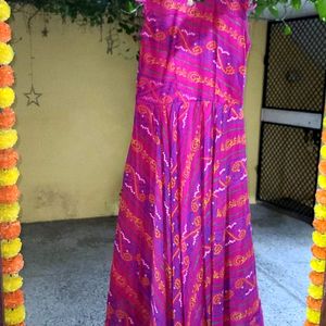 Bandhani Print Gown