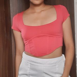 Pink Square Neck Top (Exclusive Sell)