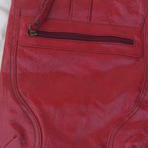 Dark Red Sling Bag Genuine Leather