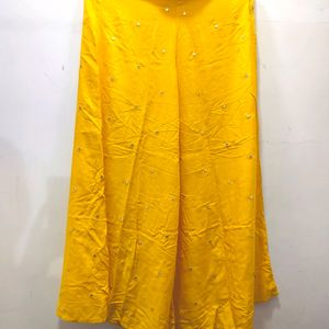 Yellow Off Solder Kurta & Plazzo With Dupatta S