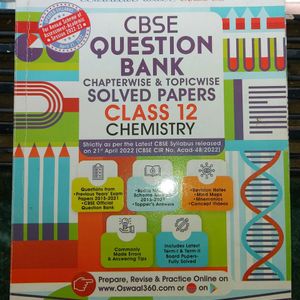 Oswaal Class 12 Cbse Chemsitry Book