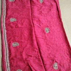 Beautiful Pearl Embroidery Saree