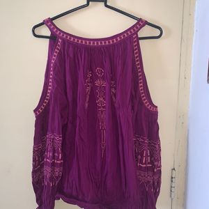 cold shoulder purple top