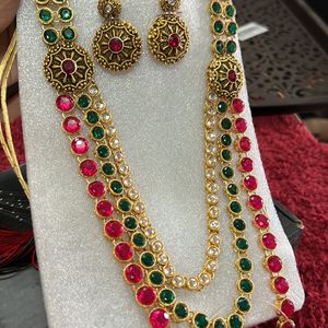 Zaveri Pearls Antique Gold Multi Layered Necklace