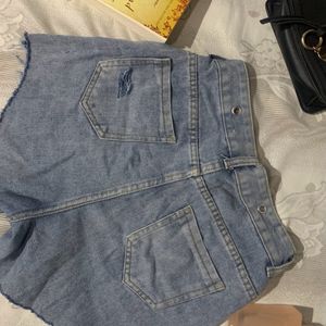 Torn Denim Shorts