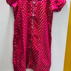 Pink Banarasi Kurta