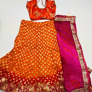 Banarasi Lehenga Dupta With Blouse