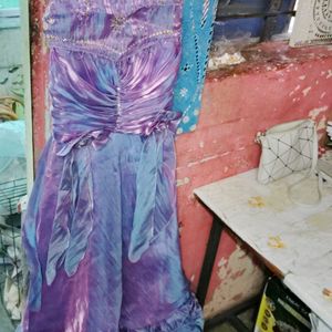 Lavender Colour Princess Gown For Women