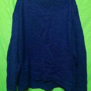 Women's Blue Sweater Wool Knitted Cardigan Button