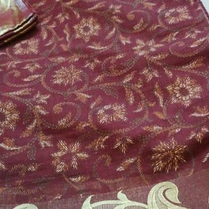 Beautiful Leaf Design Saree