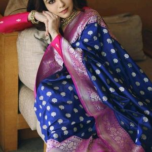 Blue Banarasi Silk Saree