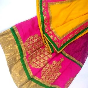 LEEHENGA CHOLI  Saree Stitched( 2 more Shawls )