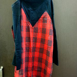 Red And Black Tunic Top