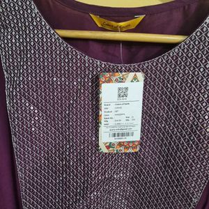 Wine Kurta Set With Plazzo