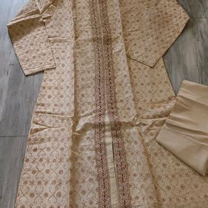 Indo Western Silk Kutra With Pajami