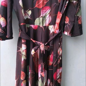 Brown Printed Gown