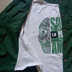 Green Jacket With Attached Tshirt