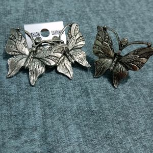 Butterfly Earrings With Ring Combo