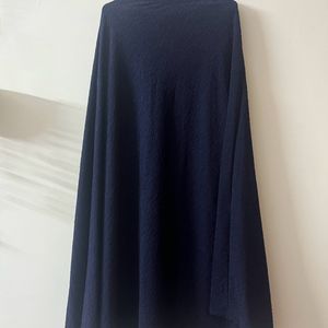 Plain flared blue skirt